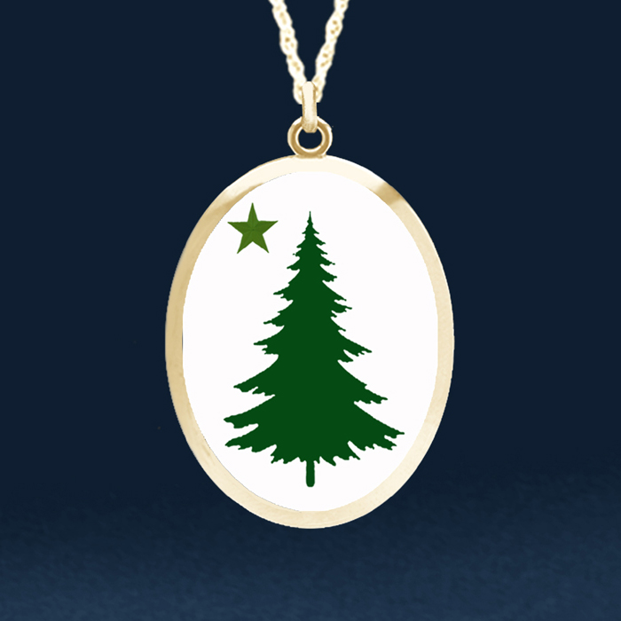Maine Flag Oval Pendant Pro-Arte